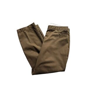 Christopher & Banks Wrinkle Free Dark Brown Pants Women's Size 16 100% Cotton